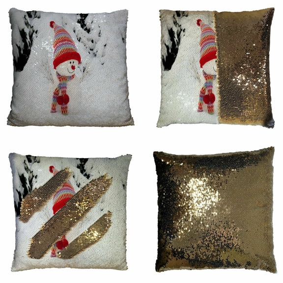 ECZJNT Snowman Pillow Case Home Decor Cushion Cover 16x16 Inch