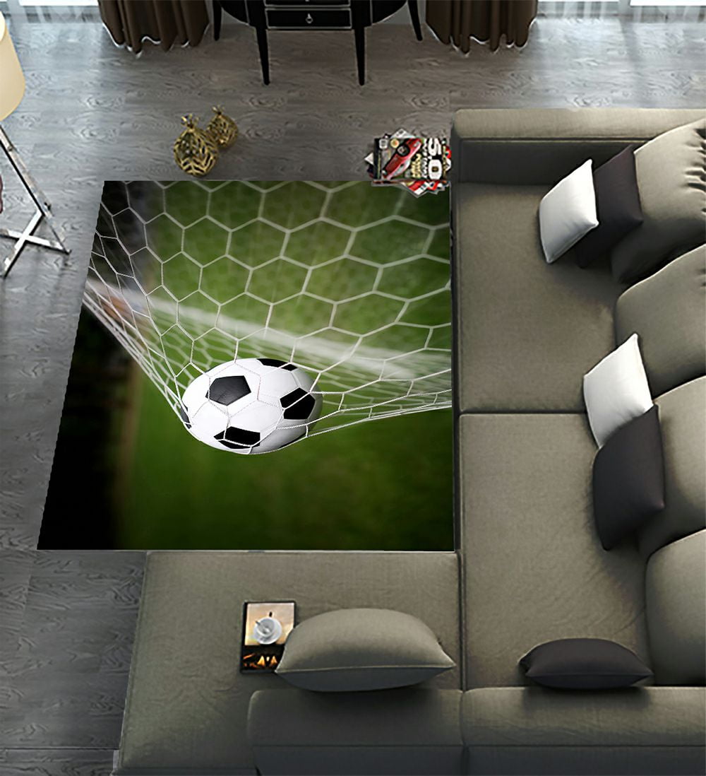 ECZJNT Soccer Ball In Goal Area Rugs 6 x 8ft Floor Carpet Mat for ...
