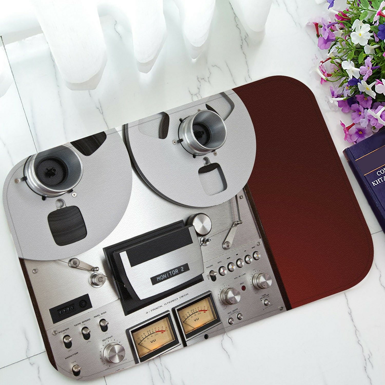 ECZJNT Stereo Open Reel Tape Deck Recorder Vintage Device Doormat Bath Mat  Rug Entrance Rug Floor Mats 30x18 Inch 