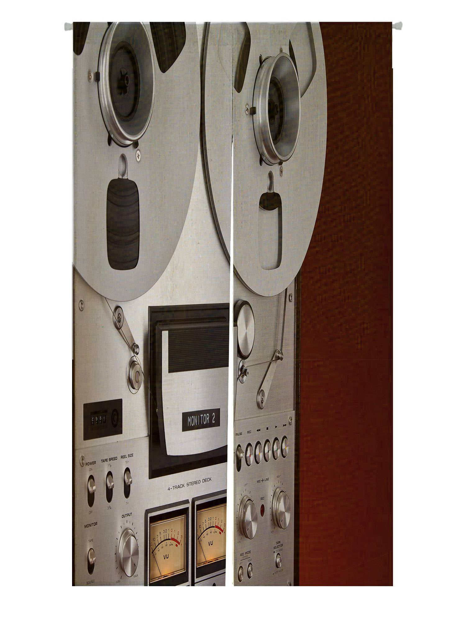 ECZJNT Stereo Open Reel Tape Deck Recorder Vintage Device Japanese Noren  Curtain Doorway Door Window Treatment Curtains Cotton Linen Curtain Size  85x90 