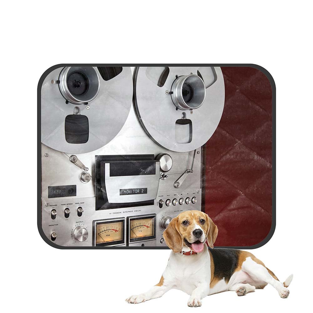 ECZJNT Stereo Open Reel Tape Deck Recorder Vintage Device Pet Dog Cat Bed  Pee Pads Mat Cushion Potty Dogsblankets Crate Bed Kennel 20x24 inch 