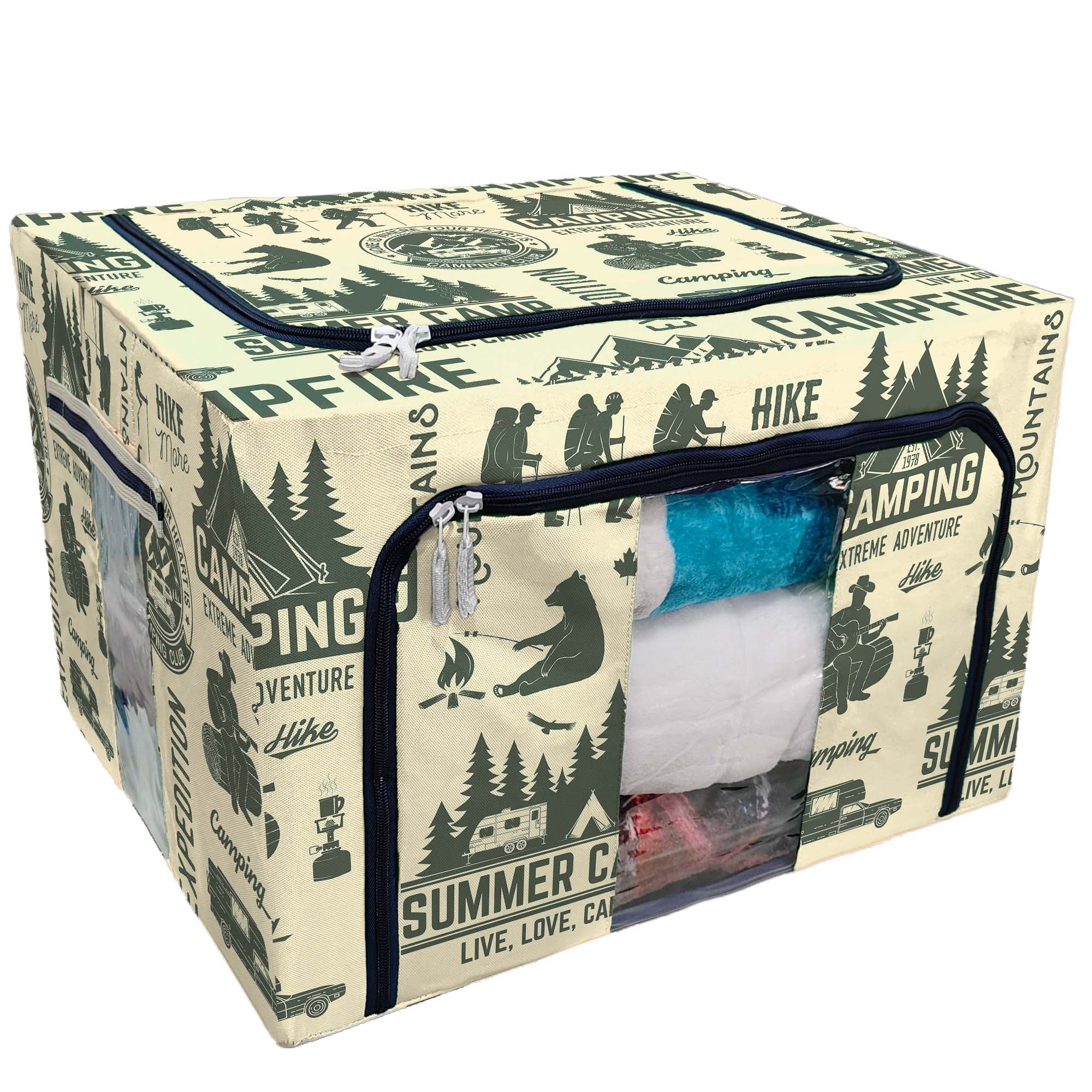 ECZJNT Summer camp tent mountain campfire hiker forest silhouette ...