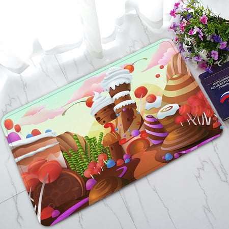 ECZJNT Sweet Cartoon Candy Ice Cream Welcome Doormat Bath Mat Rug Entrance Rug Floor Mats 30x18 inch
