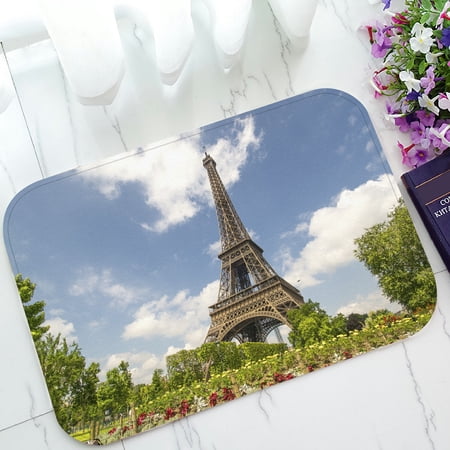 ECZJNT The tower flowers Welcome Doormat Bath Mat Rug Entrance Rug Floor Mats 23.6x15.7 inch