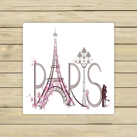 ECZJNT Tower Eiffel with Paris lettering Beach Bath Towels Shower Towel For Home Outdoor Travel 13x13 Inch
