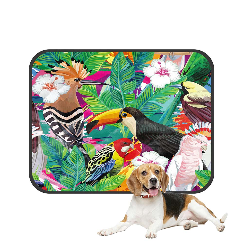 ECZJNT Tropical Bird Toucan Parrot Hoopoe Palm Leaves Pet Dog Cat Bed ...