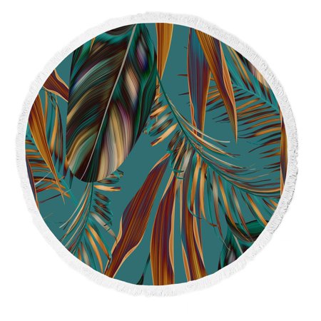 ECZJNT Tropical colorful leaves fashion floral Hawaiian style Beach Towel Beach Blanket Beach Yoga Mat