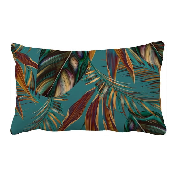 ECZJNT Tropical colorful leaves fashion floral Hawaiian style Pillow Case Cover Set 20x30 Inch