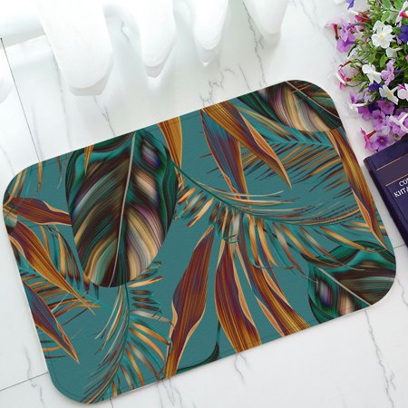 ECZJNT Tropical colorful leaves fashion floral Hawaiian style Welcome Doormat Bath Mat Rug Entrance Rug Floor Mats 23.6x15.7 inch