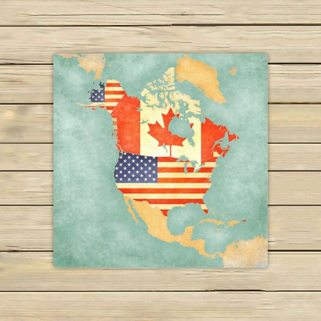 ECZJNT US Canada outline map North America Beach Bath Towels Shower Towel For Home Outdoor Travel 13x13 Inch