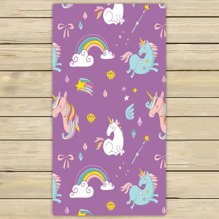 ECZJNT Unicorn Rainbowfairy Wings Beach Bath Towels Shower Towel For Home Outdoor Travel 30x56 Inch