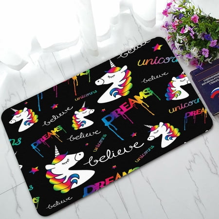 ECZJNT Unicorns dreams magical extile graphic print Doormat Bath Mat Rug Entrance Rug Floor Mats 30x18 Inch