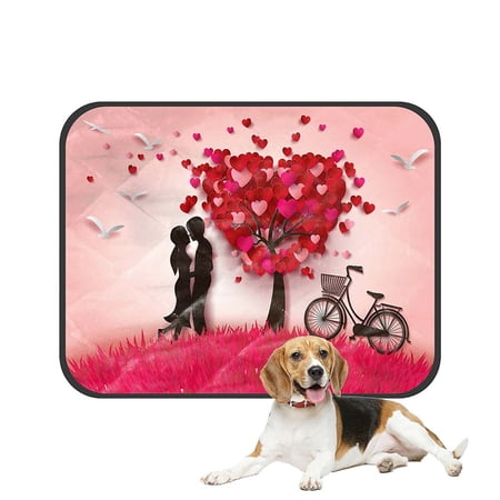 ECZJNT Valentine Day Love Tree Spring Season Pet Dog Cat Bed Pee Pads Mat Cushion Potty Dogsblankets Crate Bed Kennel 14x18 inch