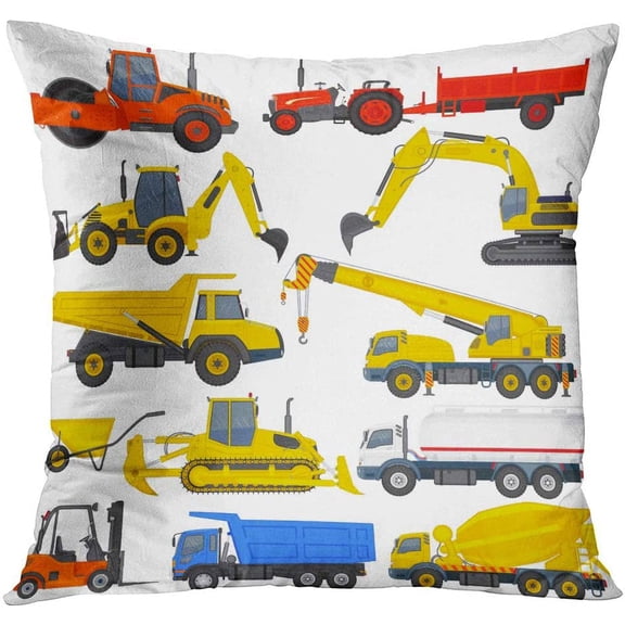 ECZJNT Vehicle of Industrial Transportation Machine Construction Equipment Throw Pillowcase Cover Cushion Case Home Decor 16x16 inch
