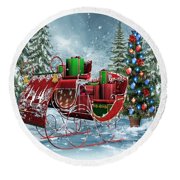 ECZJNT Vintage sleigh Christmas gifts Beach Towel Beach Blanket Beach Yoga Mat