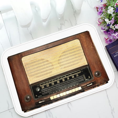ECZJNT Vintage tube radio receiver world war model white working path Doormat Bath Mat Rug Entrance Rug Floor Mats 23.6x15.7 Inch