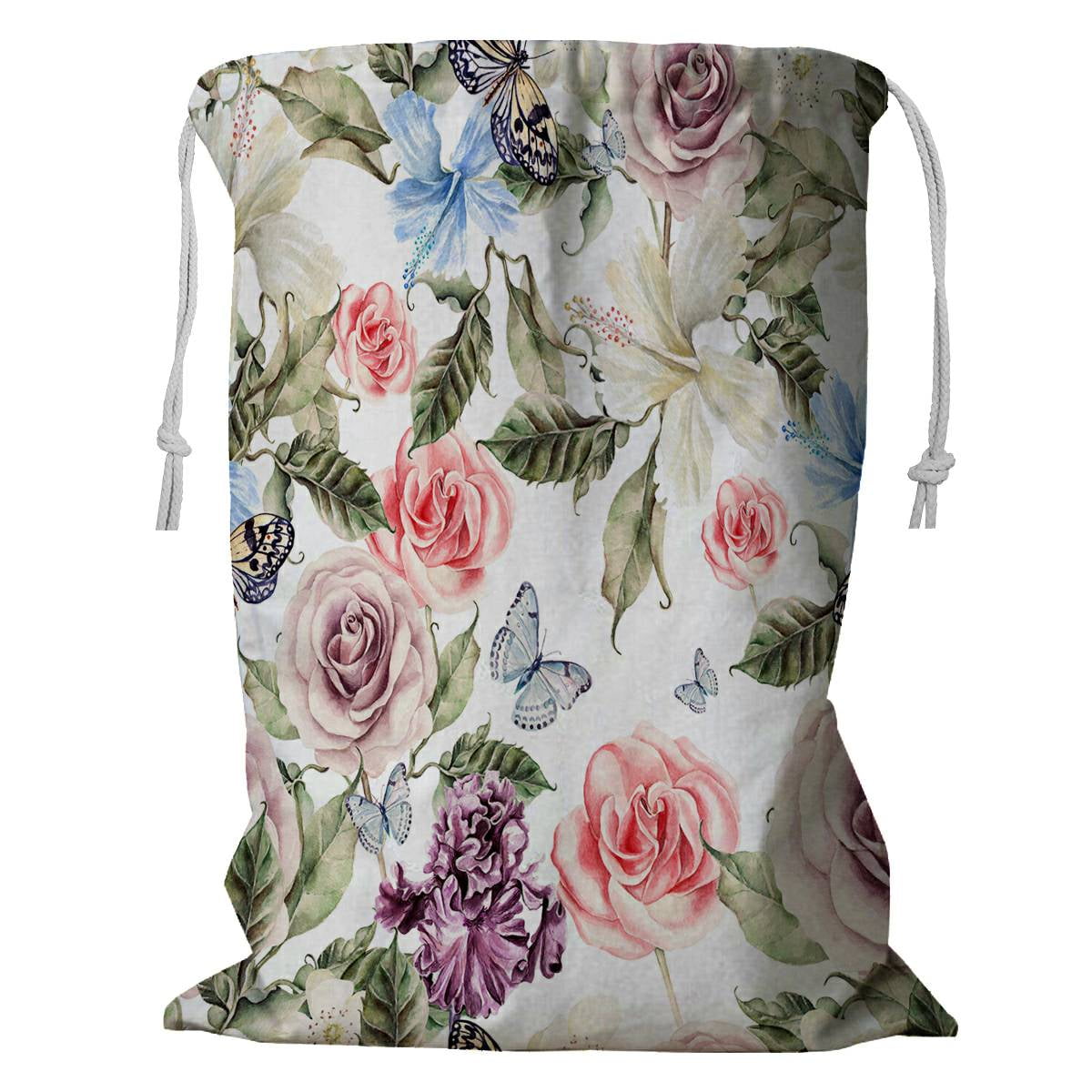 ECZJNT Water color flowers rose iris hibiscus Storage Basket Laundry ...