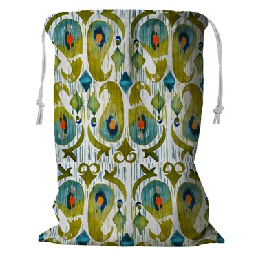 ECZJNT Watercolor Peacock feather Storage Basket Laundry Bag with Drawstring 18x24 Inch