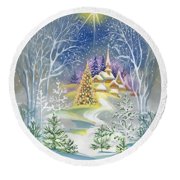 ECZJNT Watercolor winter landscape Beach Towel Beach Blanket Beach Yoga Mat