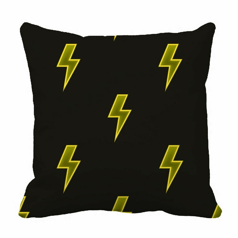 ECZJNT Yellow neon lightning bolt pattern on dark brown Pillow