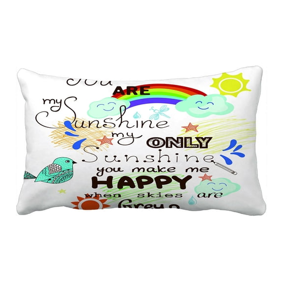 ECZJNT You are my sunshine bird cloud sun Pillow Case Cover Set 20x30 Inch