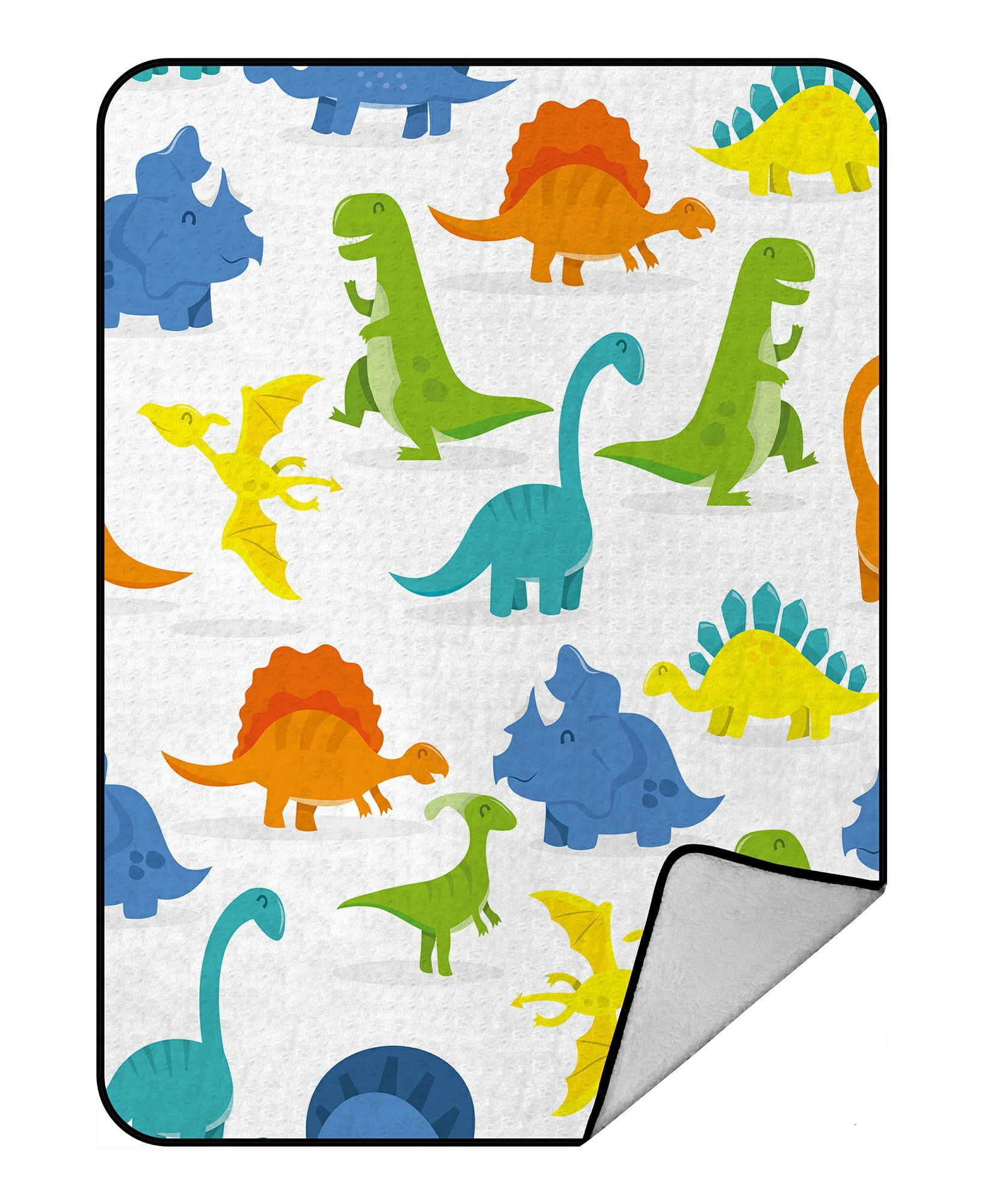 ECZJNT cartoon dinosaurs Throw Blanket Fleece Blankets Plush Blanket
