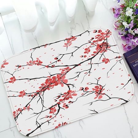 ECZJNT cherry or sakura pattern Doormat Bath Mat Rug Entrance Rug Floor Mats 23.6x15.7 Inch