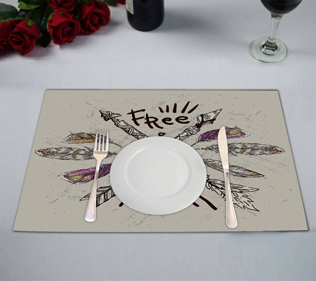 ECZJNT crossed ethnic arrows feathers American Wild Placemat Table Mat ...