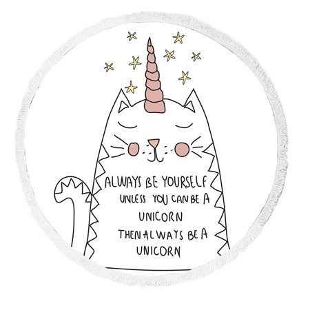 ECZJNT cute cat unicorn Beach Towel Beach Blanket Beach Yoga Mat