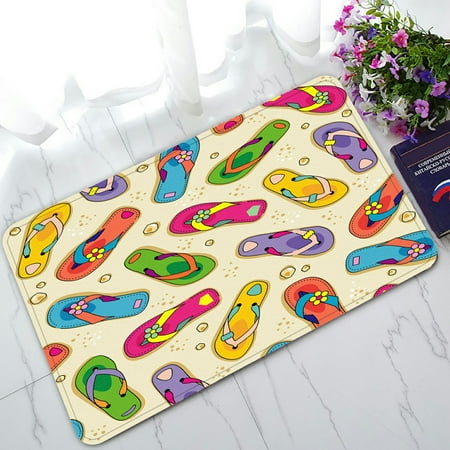 ECZJNT flip flops beach sand Doormat Bath Mat Rug Entrance Rug Floor Mats 30x18 Inch