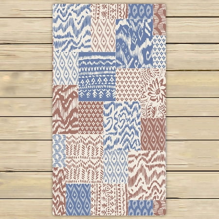 ECZJNT grey blue red terracotta beige wavy stripes fantasy leaves flower Beach Bath Towels Shower Towel For Home Outdoor Travel 30x56 Inch
