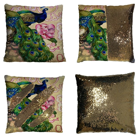 ECZJNT king of peacocks watercolor Pillow Case Home Decor Cushion Cover 20x20 Inch