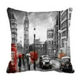thumbnail image 1 of ECZJNT london Big ben red umbrella bus road telephone car England Pillow Case Cover Set 16x16 Inch, 1 of 1