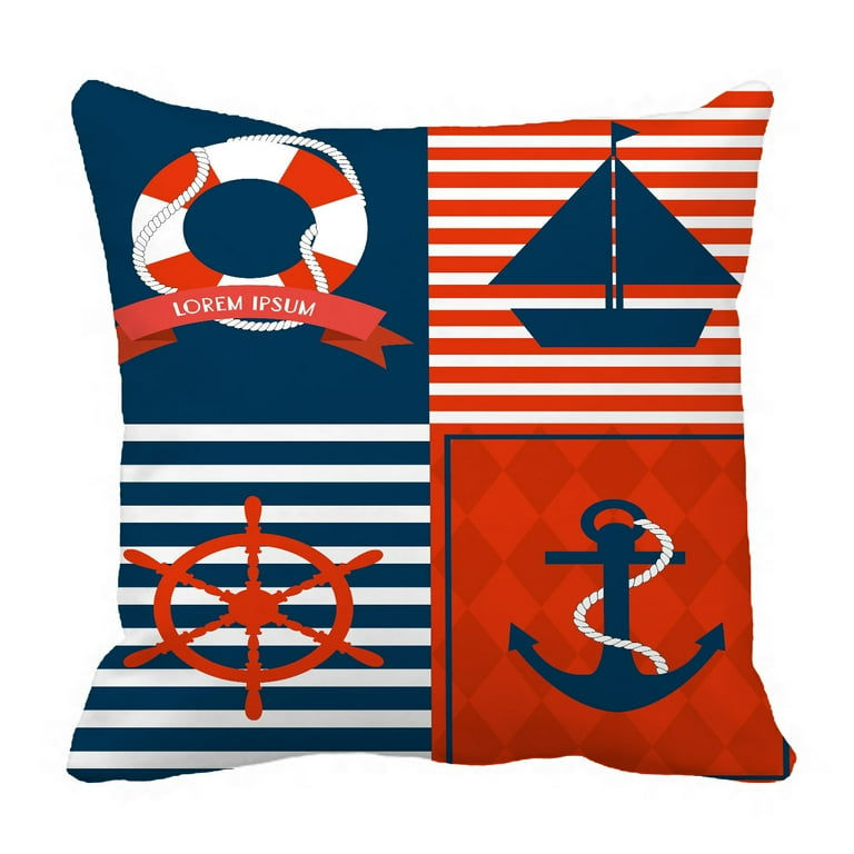 ECZJNT nautical template Pillow Case Pillow Cover Cushion Cover