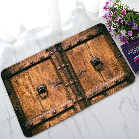 ECZJNT old wooden door Doormat Bath Mat Rug Entrance Rug Floor Mats 30x18 Inch