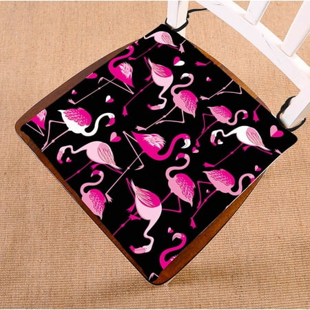 ECZJNT pattern from pink flamingos on a dark seat pad chair pads seat cushion 16x16 Inch