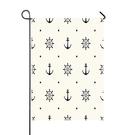 ECZJNT retro pattern polka dot with anchors and wheels Outdoor Flag Home Party Garden Decor 28x40 Inch