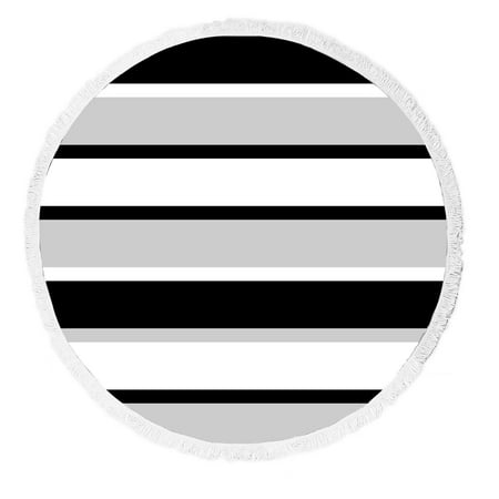 ECZJNT stripes black gray Beach Towel Beach Blanket Beach Yoga Mat