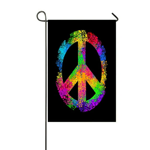 ECZJNT symbols fingers Pacific letterin love peace 60s 70s Outdoor Flag Home Party Garden Decor 12x18 Inch