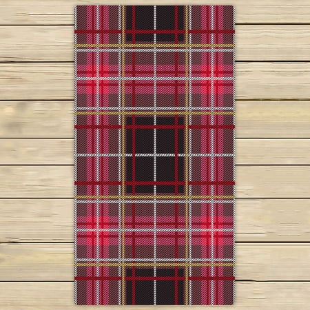 ECZJNT tartan plaid Christmas decoration scottish ornament Beach Bath Towels Shower Towel For Home Outdoor Travel 30x56 Inch