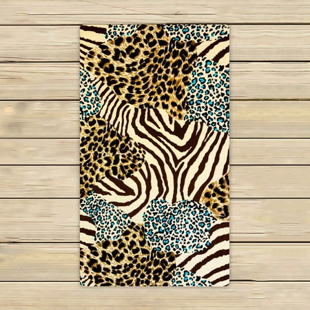 ECZJNT tiger prints and zebra Beach Bath Towels Shower Towel For Home Outdoor Travel 16x28 Inch