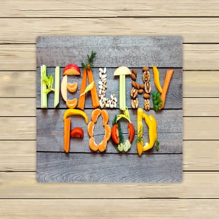 ECZJNT vegetables fruits nuts and legumes on rustic wooden Beach Bath Towels Shower Towel For Home Outdoor Travel 13x13 Inch