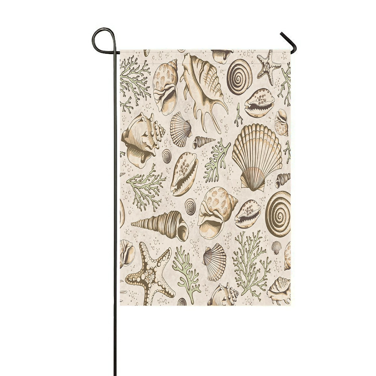 ECZJNT vintage seashells corals starfishes Marine Raster Outdoor Flag ...