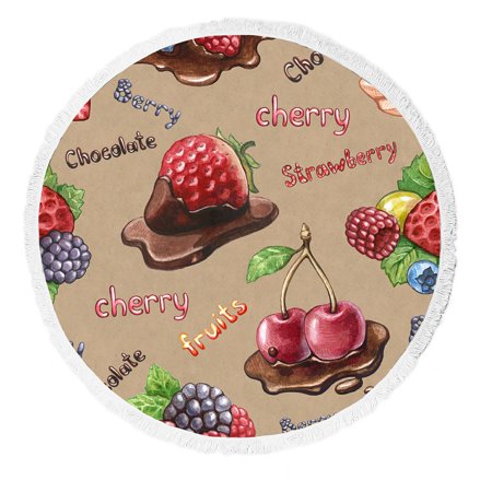 ECZJNT watercolor berry Beach Towel Beach Blanket Beach Yoga Mat