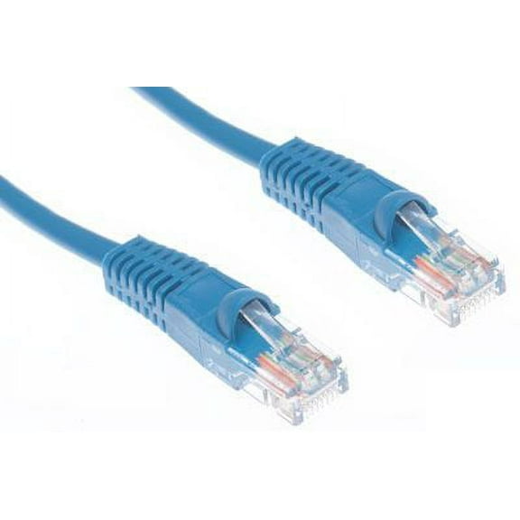 ECore Cables 1 FT Cat5e Ethernet Patch Cable - Snagless Boot - Blue - RJ45 EC530-01 BL