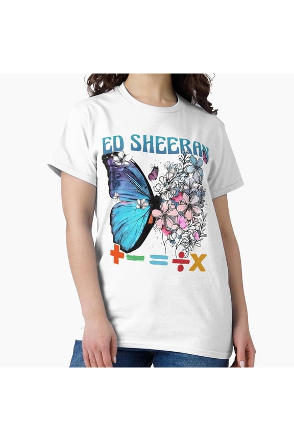 ED Butterfly Pop Superstar Acoustic Guitar Geometric Wing Ribbon Frame Top T-Shirt
