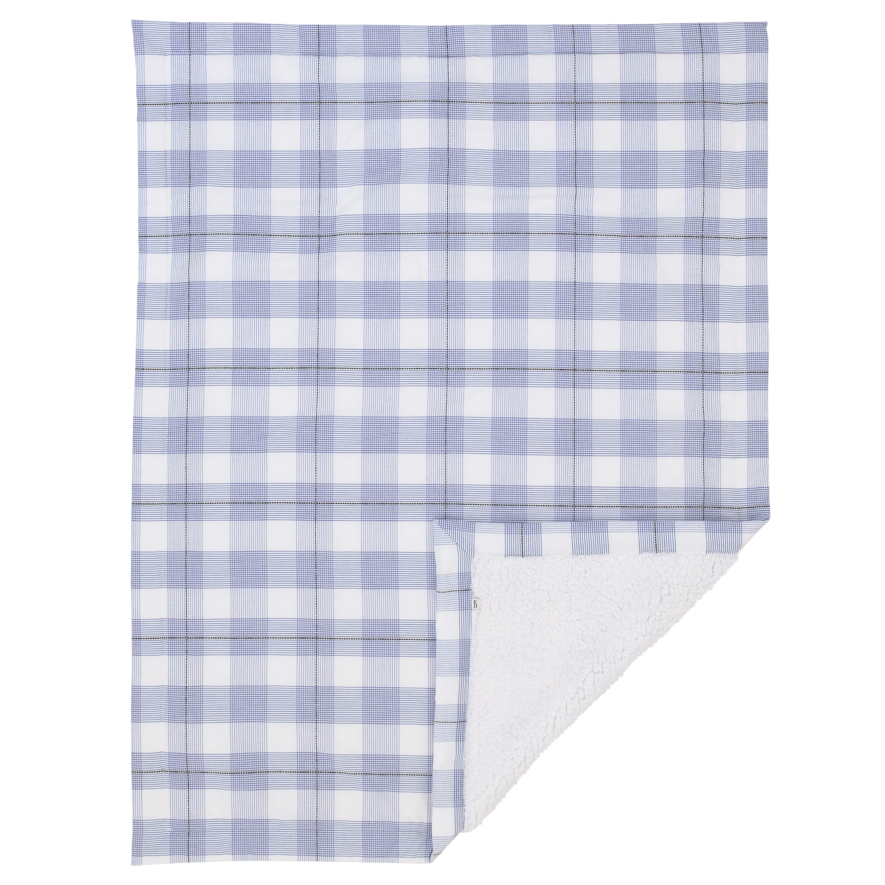 ED Ellen DeGeneres Doodle Dog Baby Blanket, 100 Cotton Blue Plaid