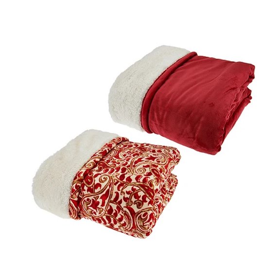 ED On Air S/2 Suedemink Vintage Paisley Throws by Ellen DeGeneres SPICE H209805