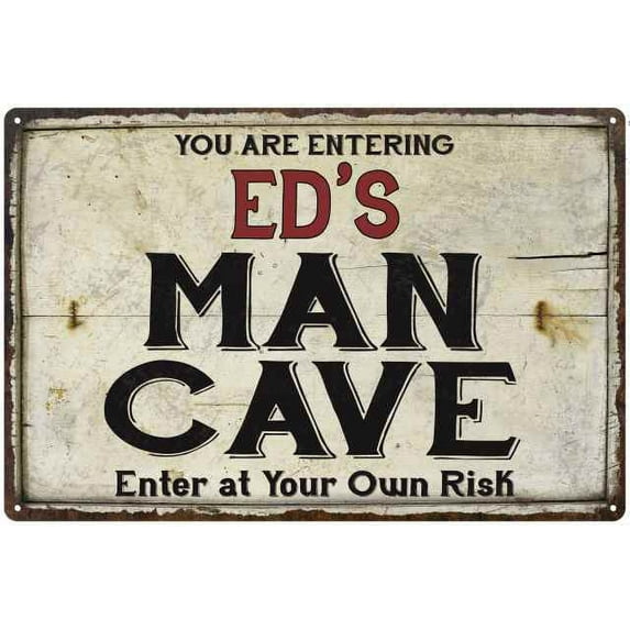 ED'S Man Cave Sign Rustic Garage Decor Gift 8x12 Metal 208120035376