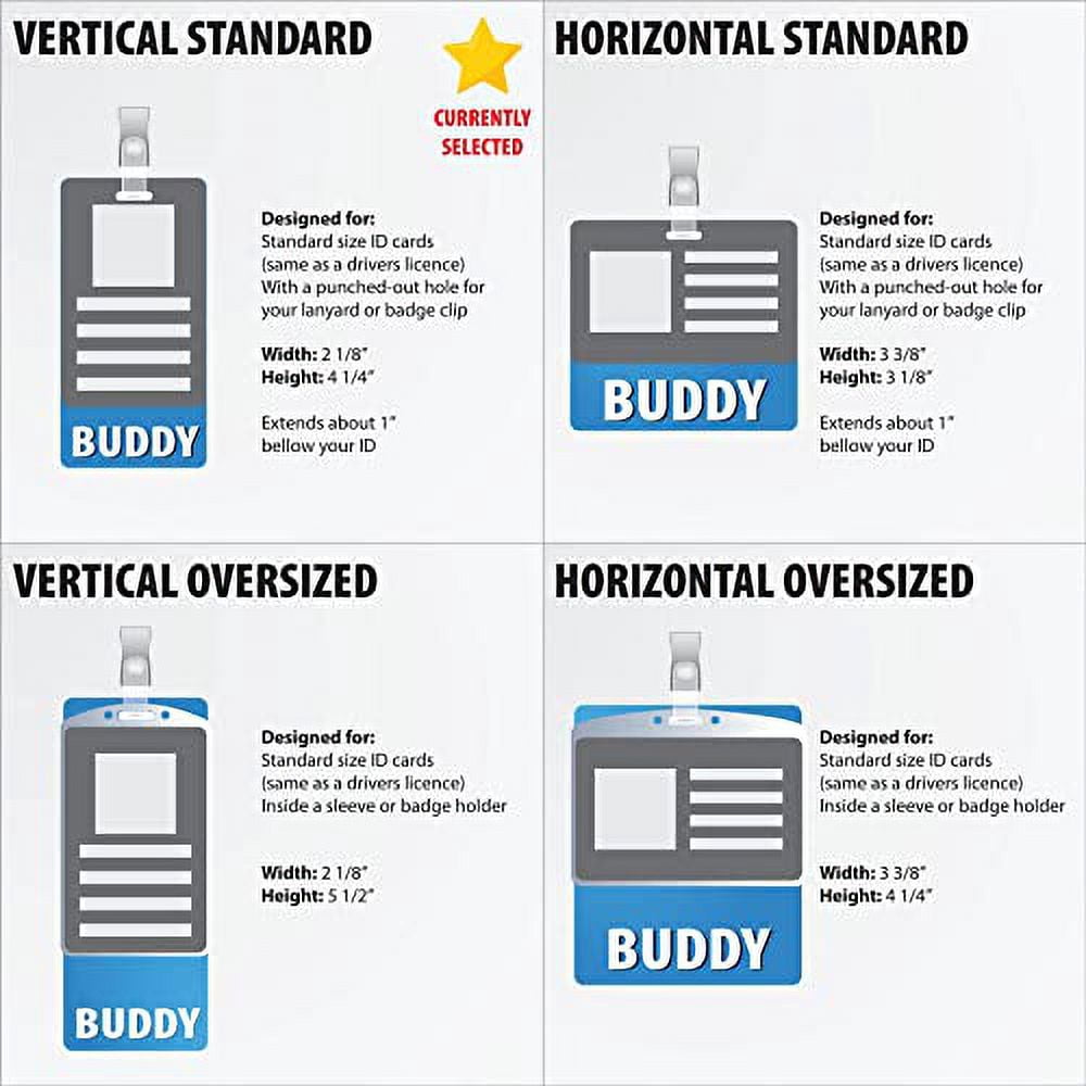 LVN Badge Buddy Cards - 5 Pack Vertical ID Card For Licensed Vocational Nurses (Pink/Blue)